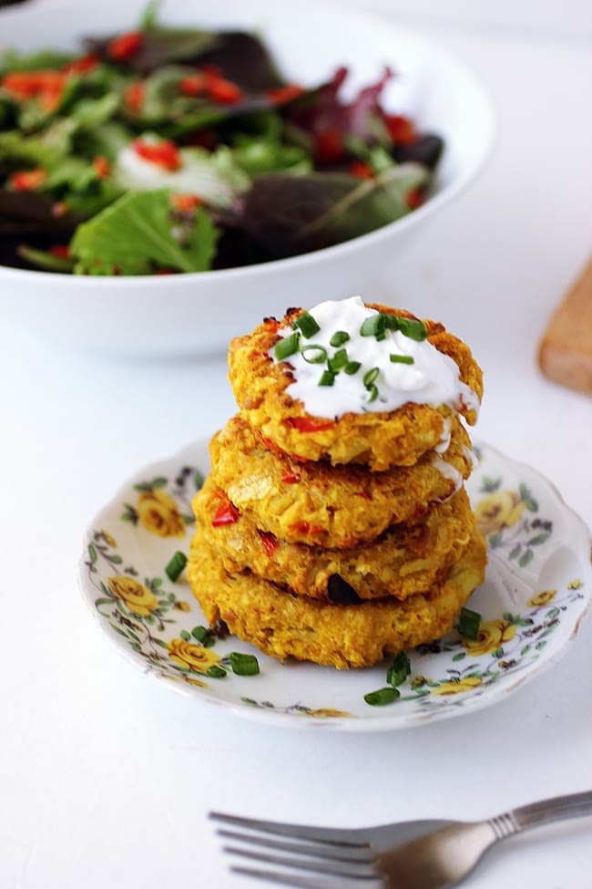 Galettes de pois chiches au chou-fleur